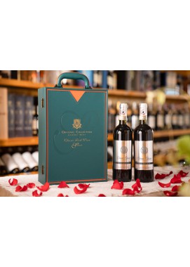 Hộp da Xanh lá cây 2 chai